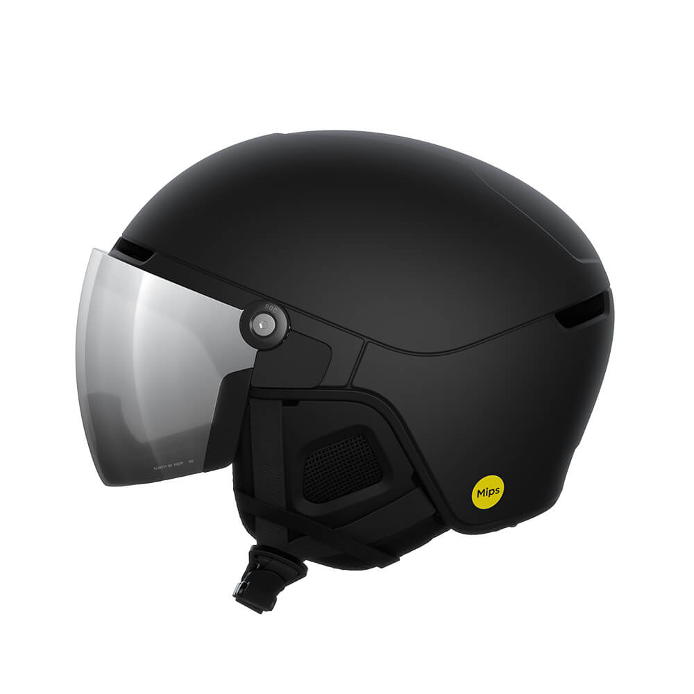 Smucarska-celada-Poc-Obex-Visor-Uranium-Black-MattClarity-UniversalSunnyGrey Skijaška kaciga Poc Obex Visor Uranium Crna Matt/Clarity Univerzalna/Sunčano/Siva - Slika 1