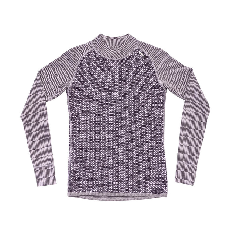 Majica Devold Kvitegga Merino 230 Cross Neck Wmn Orchid