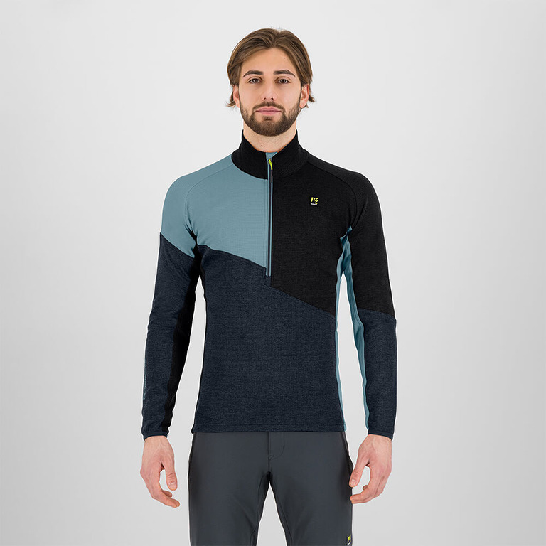 Midlayer Karpos Federa Half Zip Fleece WoodlGrayBlackSmoke Blue2